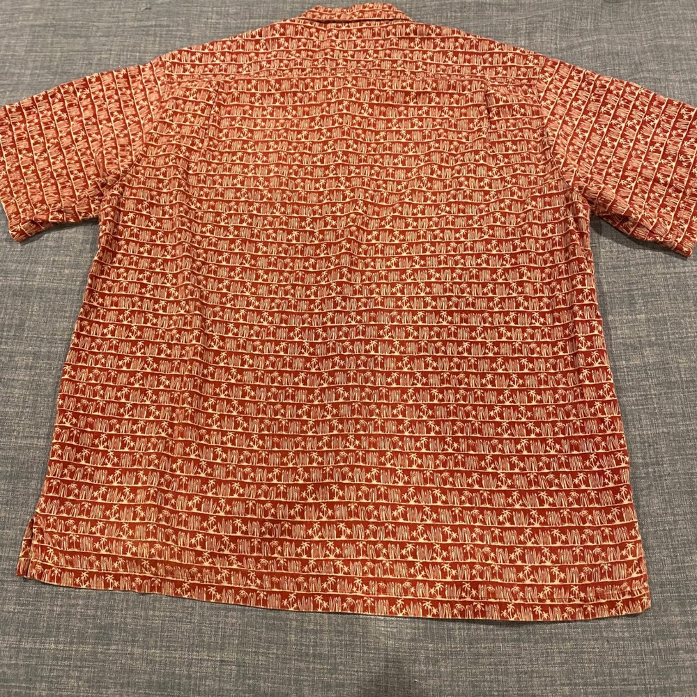 Columbia Mens Large Palm Tree Surfboard Tropical Button Down Shirt Orange AM7157 - Picture 9 of 10